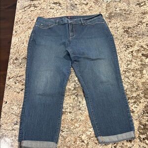 NYDJ Rachel Cuff ankle Straight-Leg Jeans in Classic Blue